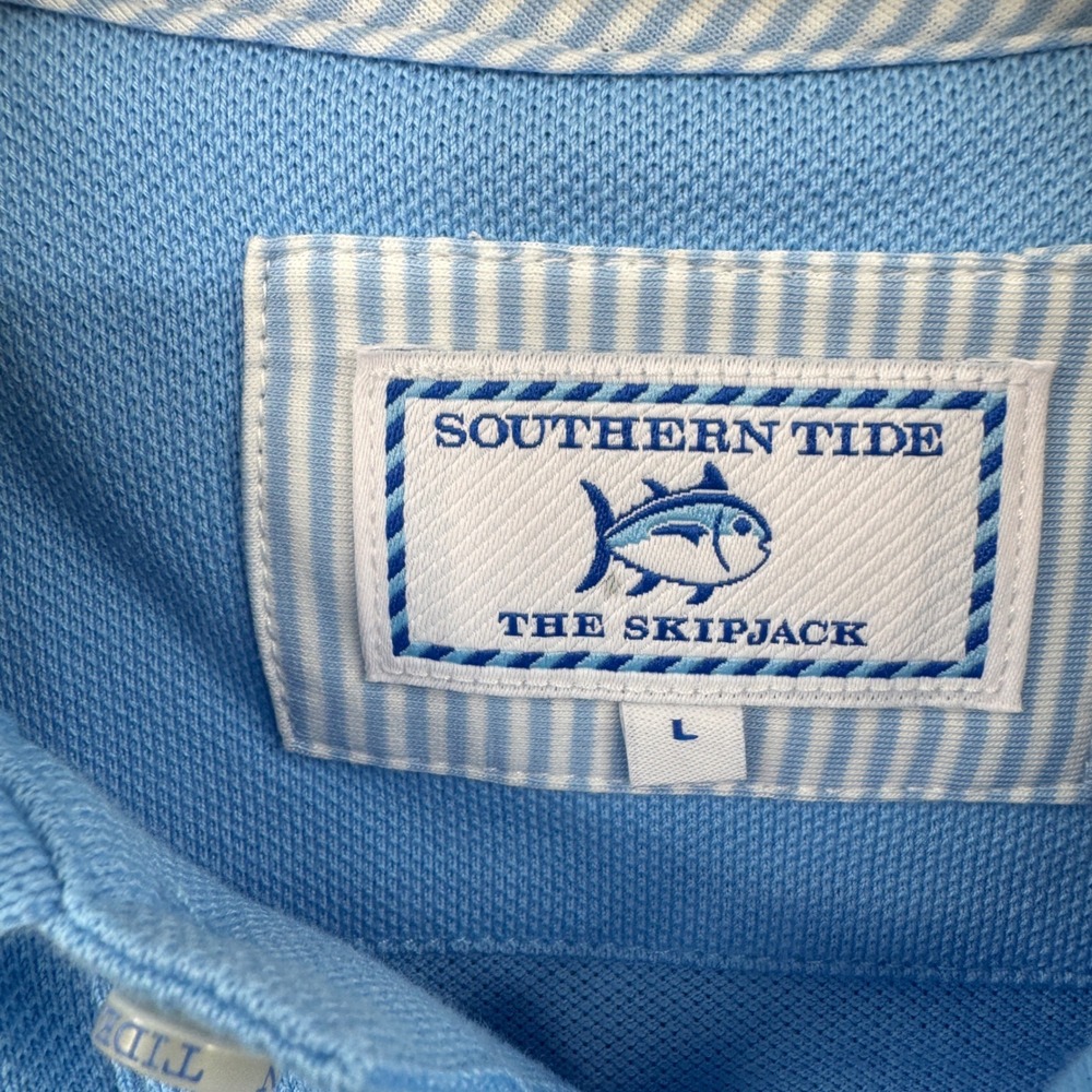 Southern Tide Skipjack Polo Shirt Mens Large Blue Short Sleeve‎ Casual Preppy - Picture 4 of 7